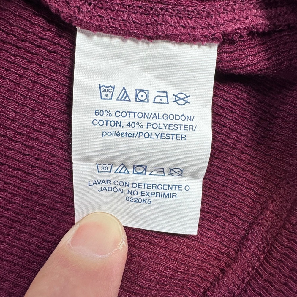 Polo Ralph Lauren Thermal Shirt Mens 2XL XXL Burgundy Waffle Knit Sleepwear Top - Picture 15 of 15